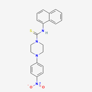 molecular formula C21H20N4O2S B4881264 N-(naphthalen-1-yl)-4-(4-nitrophenyl)piperazine-1-carbothioamide 