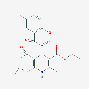 molecular formula C26H29NO5 B4881269 propan-2-yl 2,7,7-trimethyl-4-(6-methyl-4-oxo-4H-chromen-3-yl)-5-oxo-1,4,5,6,7,8-hexahydroquinoline-3-carboxylate 