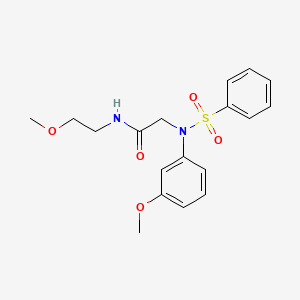 molecular formula C18H22N2O5S B4881296 N-(2-methoxyethyl)-N~2~-(3-methoxyphenyl)-N~2~-(phenylsulfonyl)glycinamide 