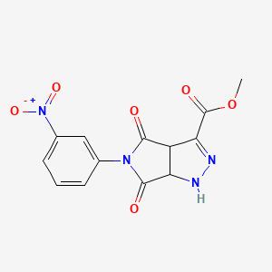 molecular formula C13H10N4O6 B4881297 METHYL 5-(3-NITROPHENYL)-4,6-DIOXO-1H,3AH,4H,5H,6H,6AH-PYRROLO[3,4-C]PYRAZOLE-3-CARBOXYLATE 