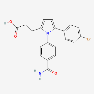 molecular formula C20H17BrN2O3 B4881402 3-[5-(4-bromophenyl)-1-(4-carbamoylphenyl)-1H-pyrrol-2-yl]propanoic acid 