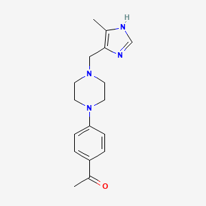 molecular formula C17H22N4O B4881429 1-[4-[4-[(5-methyl-1H-imidazol-4-yl)methyl]piperazin-1-yl]phenyl]ethanone 