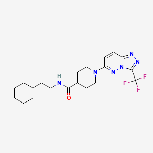 molecular formula C20H25F3N6O B4881568 N-[2-(cyclohex-1-en-1-yl)ethyl]-1-[3-(trifluoromethyl)[1,2,4]triazolo[4,3-b]pyridazin-6-yl]piperidine-4-carboxamide 