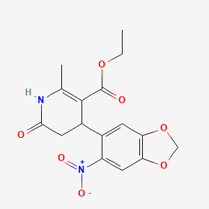 molecular formula C16H16N2O7 B4881574 ETHYL 2-METHYL-4-(6-NITRO-2H-1,3-BENZODIOXOL-5-YL)-6-OXO-1,4,5,6-TETRAHYDROPYRIDINE-3-CARBOXYLATE 