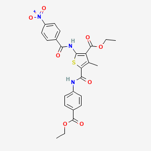 molecular formula C25H23N3O8S B4881656 ethyl 5-{[4-(ethoxycarbonyl)phenyl]carbamoyl}-4-methyl-2-{[(4-nitrophenyl)carbonyl]amino}thiophene-3-carboxylate CAS No. 303141-23-3