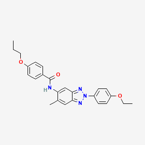 molecular formula C25H26N4O3 B4881694 N-[2-(4-ethoxyphenyl)-6-methyl-2H-benzotriazol-5-yl]-4-propoxybenzamide 