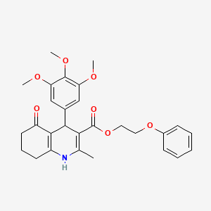 molecular formula C28H31NO7 B4881723 2-Phenoxyethyl 2-methyl-5-oxo-4-(3,4,5-trimethoxyphenyl)-1,4,5,6,7,8-hexahydroquinoline-3-carboxylate 