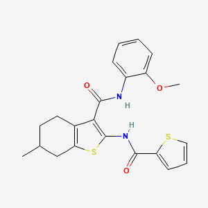 molecular formula C22H22N2O3S2 B4881827 N-(2-methoxyphenyl)-6-methyl-2-[(thiophen-2-ylcarbonyl)amino]-4,5,6,7-tetrahydro-1-benzothiophene-3-carboxamide 