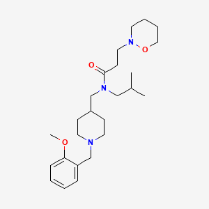 molecular formula C25H41N3O3 B4881949 N-[[1-[(2-methoxyphenyl)methyl]piperidin-4-yl]methyl]-N-(2-methylpropyl)-3-(oxazinan-2-yl)propanamide 