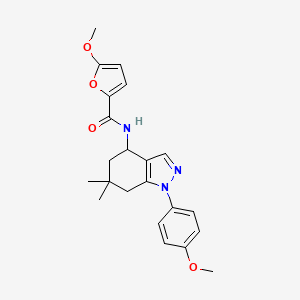 molecular formula C22H25N3O4 B4882136 5-methoxy-N-[1-(4-methoxyphenyl)-6,6-dimethyl-4,5,6,7-tetrahydro-1H-indazol-4-yl]-2-furamide 
