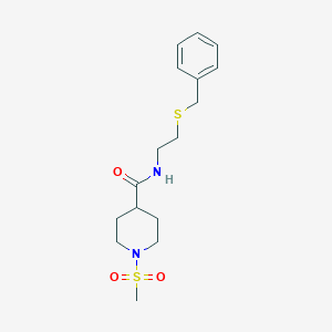 molecular formula C16H24N2O3S2 B4882175 N-[2-(BENZYLSULFANYL)ETHYL]-1-METHANESULFONYLPIPERIDINE-4-CARBOXAMIDE 