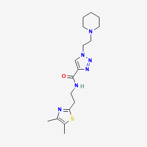 molecular formula C17H26N6OS B4882198 N-[2-(4,5-dimethyl-1,3-thiazol-2-yl)ethyl]-1-[2-(1-piperidinyl)ethyl]-1H-1,2,3-triazole-4-carboxamide 