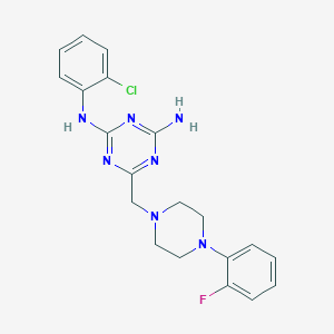 N-(2-chlorophenyl)-6-{[4-(2-fluorophenyl)-1-piperazinyl]methyl}-1,3,5-triazine-2,4-diamine