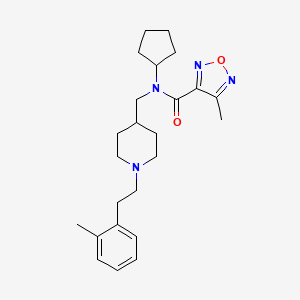 N-cyclopentyl-4-methyl-N-({1-[2-(2-methylphenyl)ethyl]-4-piperidinyl}methyl)-1,2,5-oxadiazole-3-carboxamide