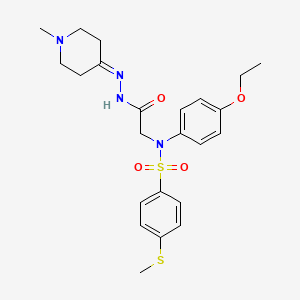 N-(4-ethoxyphenyl)-N-{2-[2-(1-methyl-4-piperidinylidene)hydrazino]-2-oxoethyl}-4-(methylthio)benzenesulfonamide