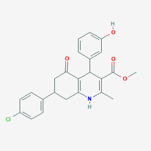 molecular formula C24H22ClNO4 B4882297 methyl 7-(4-chlorophenyl)-4-(3-hydroxyphenyl)-2-methyl-5-oxo-4,6,7,8-tetrahydro-1H-quinoline-3-carboxylate 