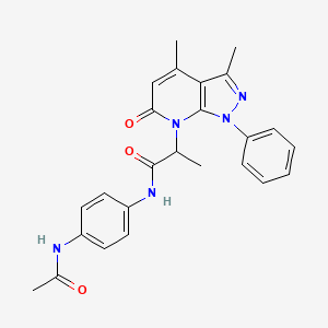 molecular formula C25H25N5O3 B4882313 N-(4-acetamidophenyl)-2-(3,4-dimethyl-6-oxo-1-phenylpyrazolo[3,4-b]pyridin-7-yl)propanamide 