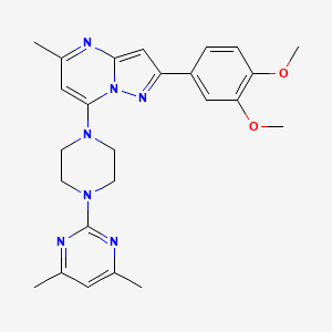molecular formula C25H29N7O2 B4882676 2-{4-[2-(3,4-Dimethoxyphenyl)-5-methylpyrazolo[1,5-a]pyrimidin-7-yl]piperazin-1-yl}-4,6-dimethylpyrimidine 