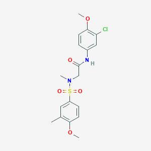 molecular formula C18H21ClN2O5S B4882724 N-(3-chloro-4-methoxyphenyl)-N~2~-[(4-methoxy-3-methylphenyl)sulfonyl]-N~2~-methylglycinamide 