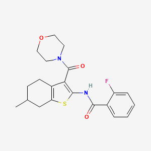 molecular formula C21H23FN2O3S B4882996 2-fluoro-N-[6-methyl-3-(morpholin-4-ylcarbonyl)-4,5,6,7-tetrahydro-1-benzothiophen-2-yl]benzamide 
