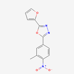 molecular formula C13H9N3O4 B4883072 2-(Furan-2-yl)-5-(3-methyl-4-nitrophenyl)-1,3,4-oxadiazole 