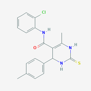 molecular formula C19H18ClN3OS B4883099 N-(2-chlorophenyl)-6-methyl-4-(4-methylphenyl)-2-sulfanylidene-3,4-dihydro-1H-pyrimidine-5-carboxamide 