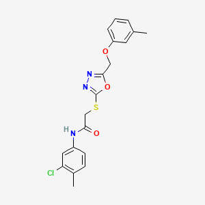 molecular formula C19H18ClN3O3S B4883256 N-(3-chloro-4-methylphenyl)-2-({5-[(3-methylphenoxy)methyl]-1,3,4-oxadiazol-2-yl}sulfanyl)acetamide 