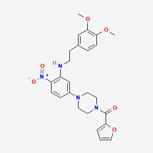molecular formula C25H28N4O6 B4883304 N-[2-(3,4-DIMETHOXYPHENYL)ETHYL]-5-[4-(FURAN-2-CARBONYL)PIPERAZIN-1-YL]-2-NITROANILINE 