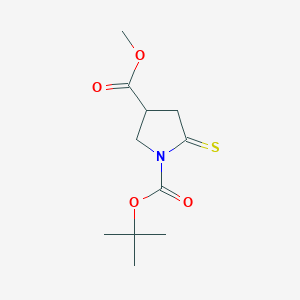 B488333 1-Tert-butyl 3-methyl 5-thioxo-1,3-pyrrolidinedicarboxylate CAS No. 500135-98-8