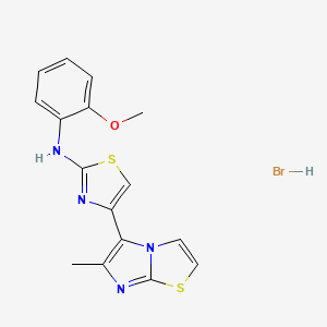 molecular formula C16H15BrN4OS2 B4883492 N-(2-methoxyphenyl)-4-(6-methylimidazo[2,1-b][1,3]thiazol-5-yl)-1,3-thiazol-2-amine;hydrobromide 