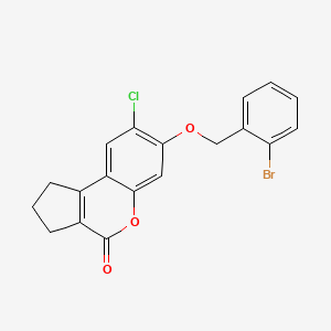 molecular formula C19H14BrClO3 B4883533 7-[(2-BROMOPHENYL)METHOXY]-8-CHLORO-1H,2H,3H,4H-CYCLOPENTA[C]CHROMEN-4-ONE 