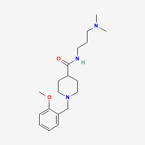 molecular formula C19H31N3O2 B4883679 N-[3-(dimethylamino)propyl]-1-[(2-methoxyphenyl)methyl]piperidine-4-carboxamide 