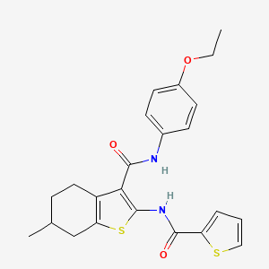 molecular formula C23H24N2O3S2 B4884128 N-(4-ethoxyphenyl)-6-methyl-2-[(thiophen-2-ylcarbonyl)amino]-4,5,6,7-tetrahydro-1-benzothiophene-3-carboxamide 