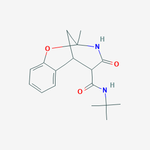 molecular formula C17H22N2O3 B488422 N-(tert-butyl)-2-methyl-4-oxo-3,4,5,6-tetrahydro-2H-2,6-methanobenzo[g][1,3]oxazocine-5-carboxamide CAS No. 473704-92-6