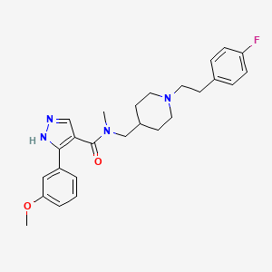 molecular formula C26H31FN4O2 B4884454 N-[[1-[2-(4-fluorophenyl)ethyl]piperidin-4-yl]methyl]-5-(3-methoxyphenyl)-N-methyl-1H-pyrazole-4-carboxamide 
