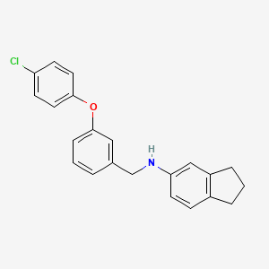 molecular formula C22H20ClNO B4884526 N-[[3-(4-chlorophenoxy)phenyl]methyl]-2,3-dihydro-1H-inden-5-amine CAS No. 5459-43-8
