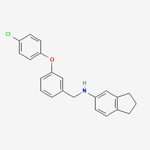 B4884526 N-[3-(4-chlorophenoxy)benzyl]-5-indanamine CAS No. 5459-43-8
