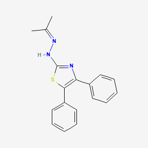 molecular formula C18H17N3S B4884548 4,5-Diphenyl-2-[2-(propan-2-ylidene)hydrazin-1-YL]-1,3-thiazole 