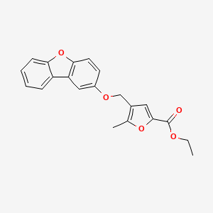 molecular formula C21H18O5 B4884587 Ethyl 4-(dibenzofuran-2-yloxymethyl)-5-methylfuran-2-carboxylate 