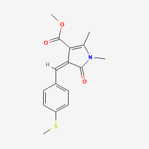 molecular formula C16H17NO3S B4884689 methyl (4Z)-1,2-dimethyl-4-[4-(methylsulfanyl)benzylidene]-5-oxo-4,5-dihydro-1H-pyrrole-3-carboxylate 