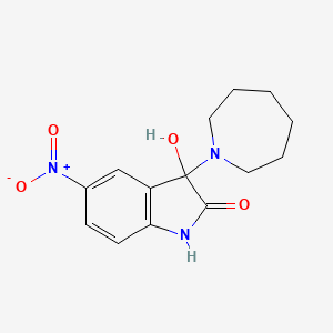 molecular formula C14H17N3O4 B4884733 3-(AZEPAN-1-YL)-3-HYDROXY-5-NITRO-2,3-DIHYDRO-1H-INDOL-2-ONE 