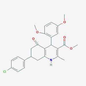 molecular formula C26H26ClNO5 B4884755 Methyl 7-(4-chlorophenyl)-4-(2,5-dimethoxyphenyl)-2-methyl-5-oxo-1,4,5,6,7,8-hexahydroquinoline-3-carboxylate 