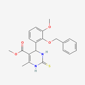 molecular formula C21H22N2O4S B4884786 methyl 4-(3-methoxy-2-phenylmethoxyphenyl)-6-methyl-2-sulfanylidene-3,4-dihydro-1H-pyrimidine-5-carboxylate 