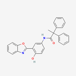 molecular formula C28H22N2O3 B4884803 N-[3-(1,3-benzoxazol-2-yl)-4-hydroxyphenyl]-2,2-diphenylpropanamide 