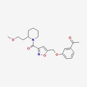 molecular formula C21H26N2O5 B4884817 1-[3-[[3-[2-(2-Methoxyethyl)piperidine-1-carbonyl]-1,2-oxazol-5-yl]methoxy]phenyl]ethanone 