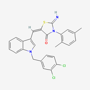 molecular formula C27H21Cl2N3OS B4884963 5-{(E)-1-[1-(3,4-DICHLOROBENZYL)-1H-INDOL-3-YL]METHYLIDENE}-3-(2,5-DIMETHYLPHENYL)-2-IMINO-1,3-THIAZOLAN-4-ONE 