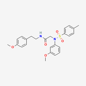 molecular formula C25H28N2O5S B4885013 N~2~-(3-methoxyphenyl)-N~1~-[2-(4-methoxyphenyl)ethyl]-N~2~-[(4-methylphenyl)sulfonyl]glycinamide 