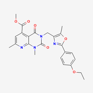 molecular formula C24H24N4O6 B4885017 METHYL 3-{[2-(4-ETHOXYPHENYL)-5-METHYL-1,3-OXAZOL-4-YL]METHYL}-1,7-DIMETHYL-2,4-DIOXO-1H,2H,3H,4H-PYRIDO[2,3-D]PYRIMIDINE-5-CARBOXYLATE 