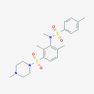 molecular formula C21H29N3O4S2 B488504 N-{2,6-dimethyl-3-[(4-methylpiperazin-1-yl)sulfonyl]phenyl}-N,4-dimethylbenzene-1-sulfonamide CAS No. 510737-74-3