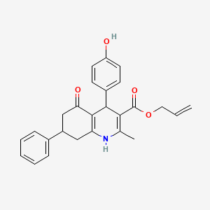 molecular formula C26H25NO4 B4885160 Prop-2-en-1-yl 4-(4-hydroxyphenyl)-2-methyl-5-oxo-7-phenyl-1,4,5,6,7,8-hexahydroquinoline-3-carboxylate 